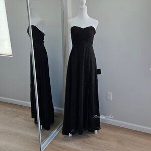 Lulus Black Floral Burnout Maxi Dress Small New With Tags Garden of Romance $99